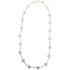 Van Cleef & Arpels Vintage Alhambra 20 Motif long Diamond Gold necklace