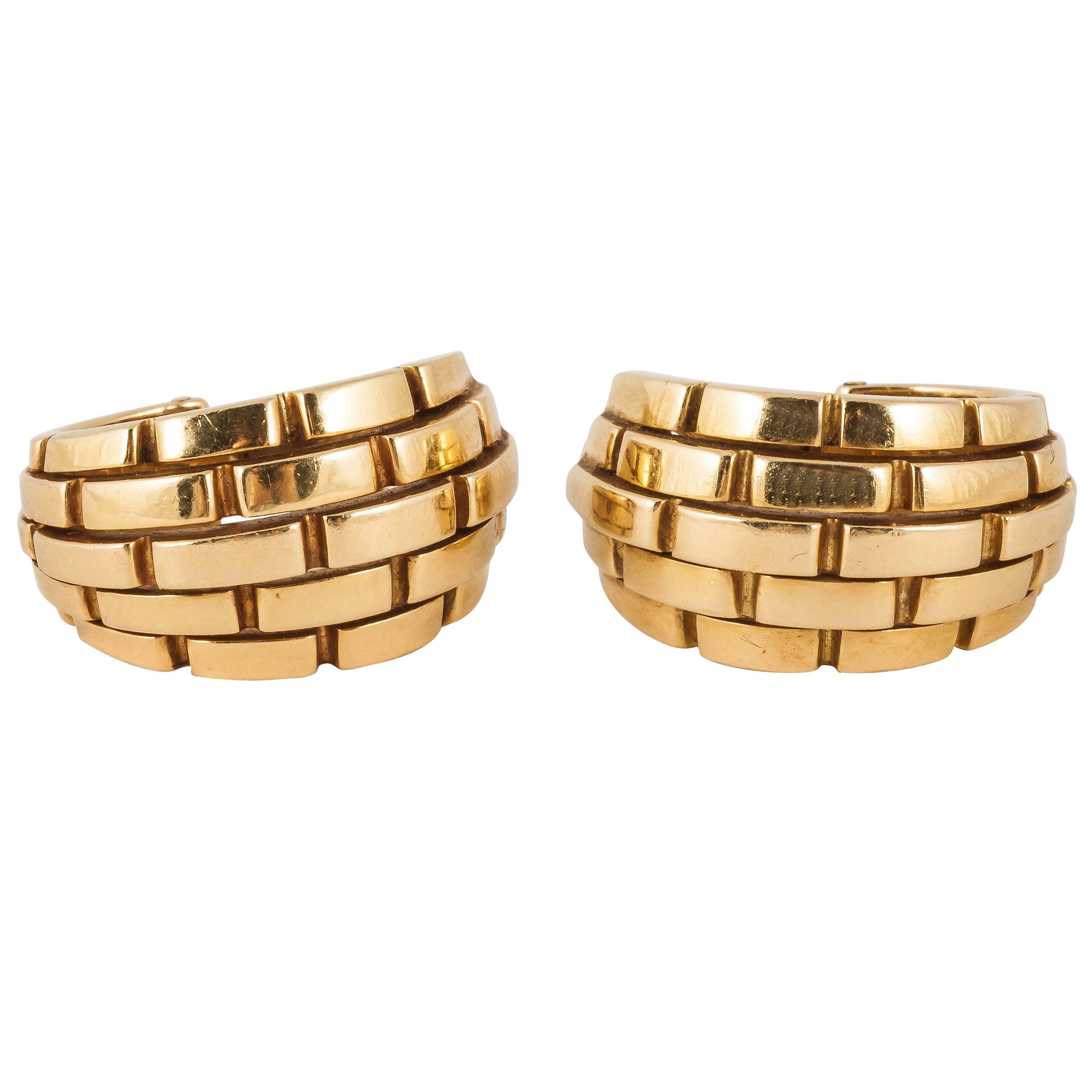 Cartier Gold Hoop Earrings of Heavy Weight