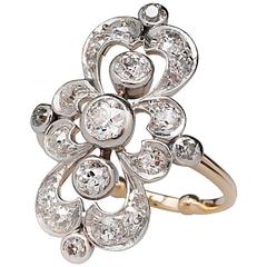 1880s Victorian Diamond gold platinum Ring