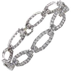 Boucheron Art Deco diamond platinum link bracelet 