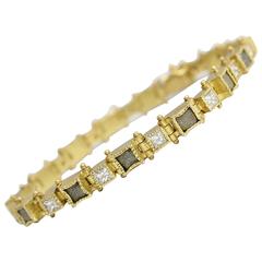 Todd Reed Raw and Polished Diamond Gold Bracelet