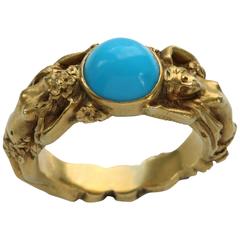 Superbe bague Art Nouveau Naïades