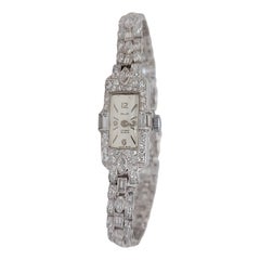 Antique Platinum Stunning Pallas Diamond Tennis Bracelet Watch