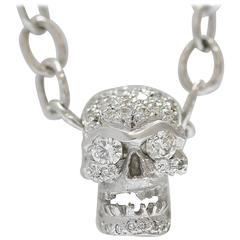 Loree Rodkin Diamond Skull White Gold Necklace