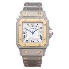 Retro Cartier Santos Galbee 2961 Unisex Stainless Steel & Yellow Gold Watch