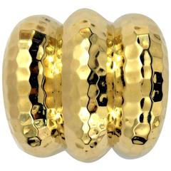 Powerful Hammered Gold Ring