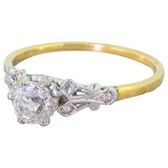 Edwardian 0.57 Carat Old Cut Diamond Engagement Ring