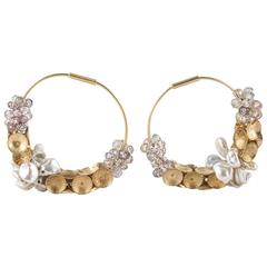 Donna Brennan Sapphire & Pearl 18ct Gold Earrings