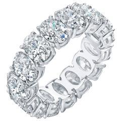 Hand made oval diamond eternity anniversary band ring at 1stDibs