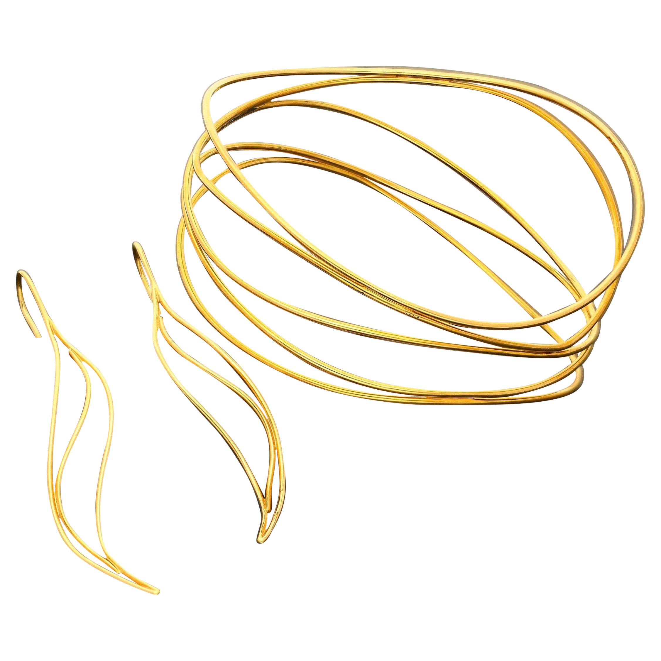 Elsa Peretti pour Tiffany & Co. Parure de bracelets et de boucles d'oreilles pampilles