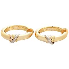 Cartier Tricolor Gold Trinity Clip On Hoop Earrings