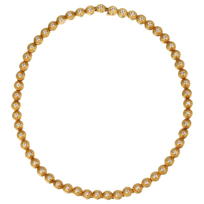 Diamond Gold Tennis Necklace 
