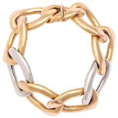 Bulky two color gold Oversized Cable Link Bracelet
