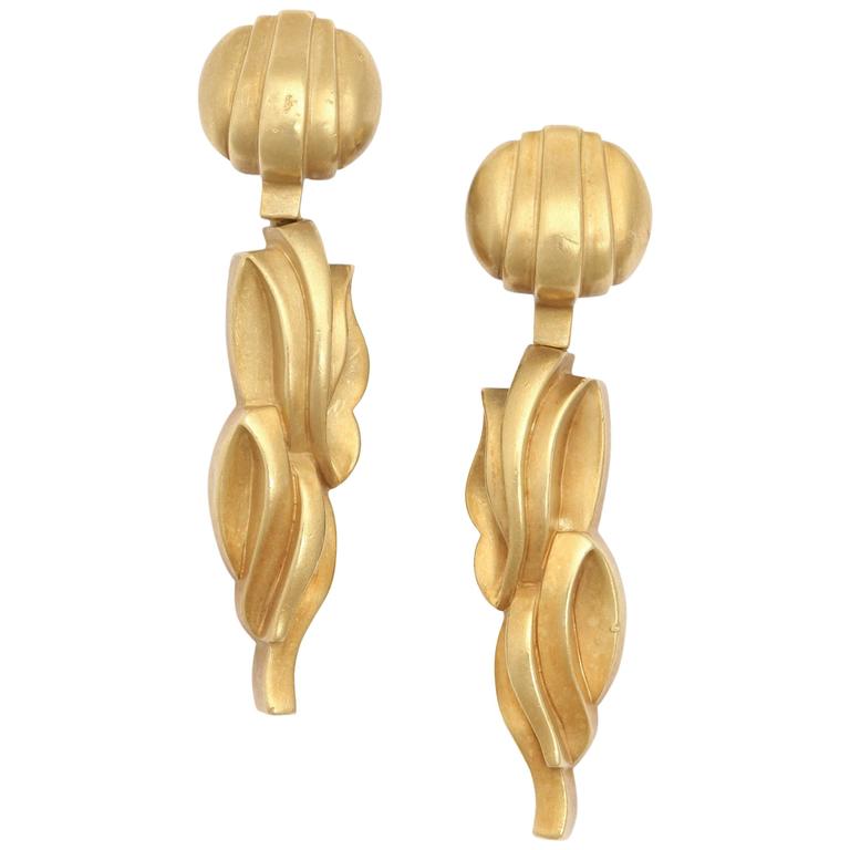 Kisselstein-Cord Clip-on Flame Earrings For Sale at 1stdibs