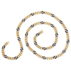 Bulgari Diamond Gold and Gun Metal Chain