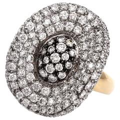 Diamond Gold Sombrero Style Ring