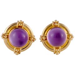 Elizabeth Locke Amethyst gold Earrings 12