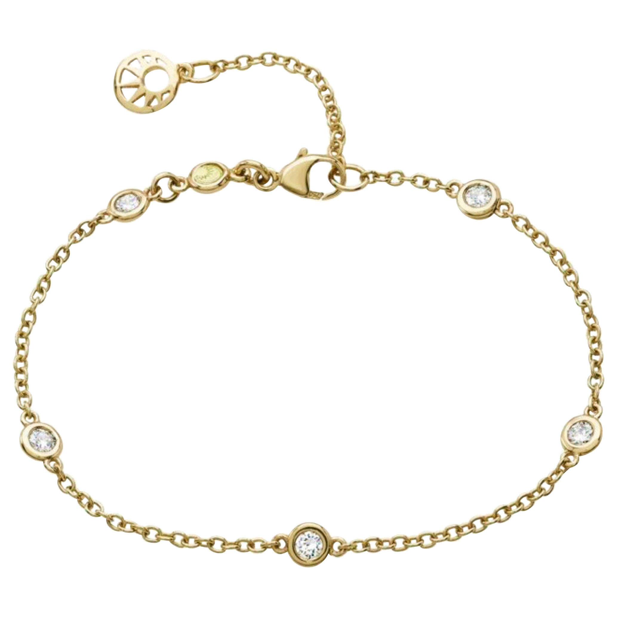 18 Carat White Gold Diamond Chain Bracelet For Sale at 1stDibs