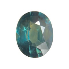 Parti Color Sapphire 1.50 Carat Blue Green Yellow Oval Cut Loose Gem