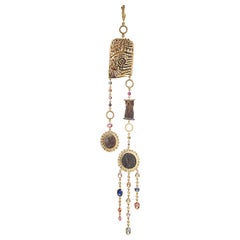 Multi Ancient Artifacts Pendant in 20K Yellow Gold with Sapphires and Diamonds