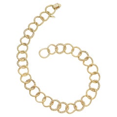 Collar Círculo de Alambre Envuelto en Oro Amarillo de 20 K con Diamantes