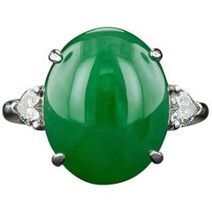 Natural Jadeite Diamond gold Ring