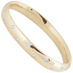 Tiffany & Co. Diamond Gold Bangle Bracelet 9