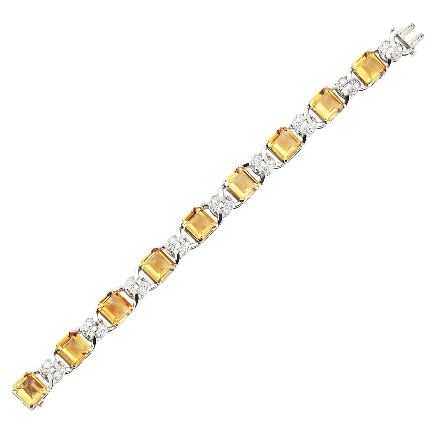 Art-Deco-Armband mit Citrin und Diamanten von JE Caldwell im Angebot