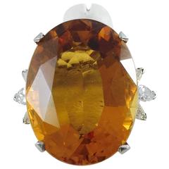 Citrine Diamond gold Ring