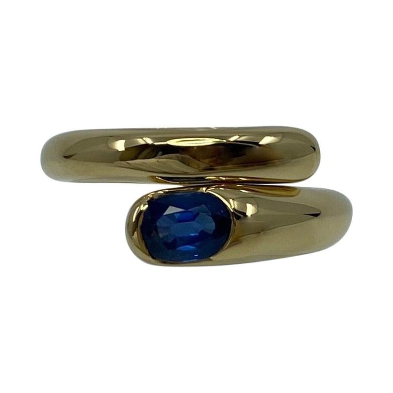 Bvlgari Bulgari Astraea Blue Sapphire Oval Cut 18 Karat Yellow Gold Ring at  1stDibs