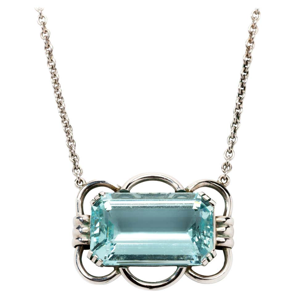 Vintage aquamarine pendant Outlet