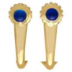 Cartier, boucles d'oreilles vintage en saphir et or jaune 18 carats
