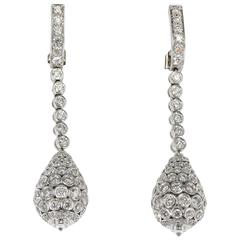 Cartier Diamond Gold Pendant Earrings