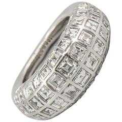 French Diamond Platinum Dome Ring