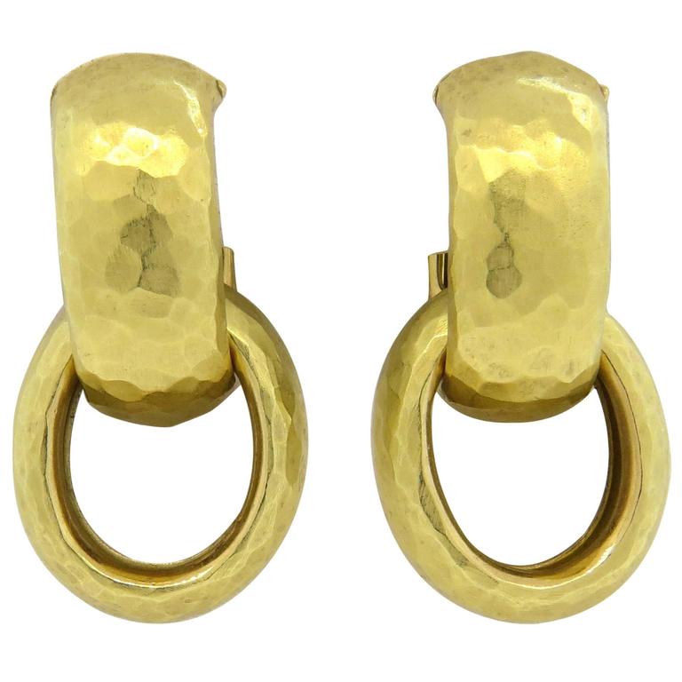 Tiffany And Co Paloma Pico Hammered Gold Hoop Drop Earrings At Tiffany Co Paloma Pico Hammered Gold Hoop Drop Earrings For