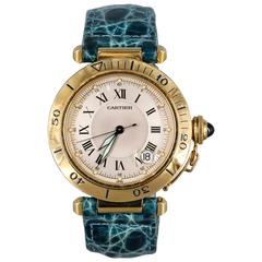 Retro Cartier Yellow Gold Pasha Date Automatic Wristwatch