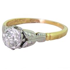 Antique Art Deco 0.45 Carat Old Cut Diamond Engagement Ring
