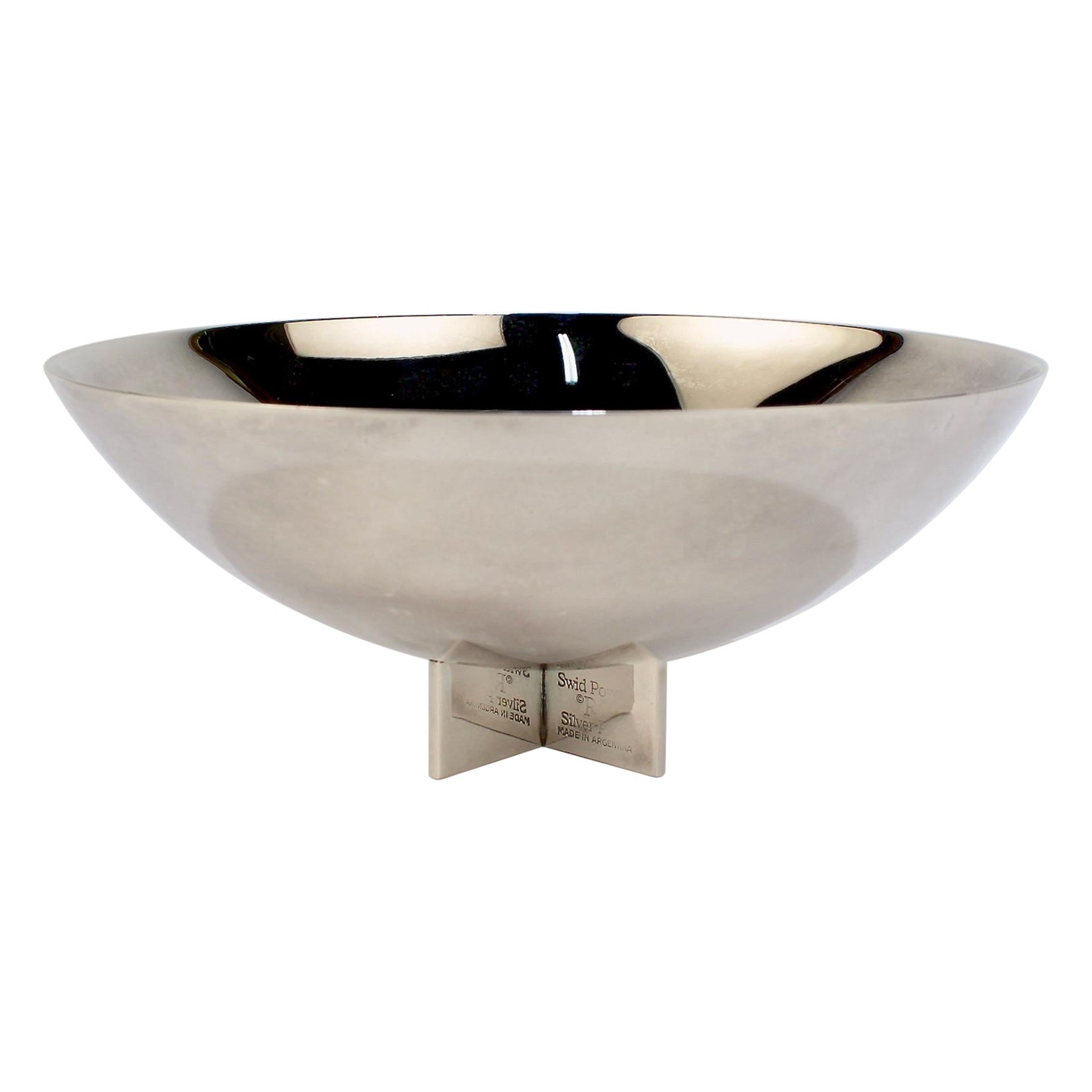 Postmodern Silver-Plated 'Cross Bowl' by Richard Meier for Swid Powell For Sale