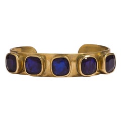 Jane Bracelet, Vintage Brass / Blue Sapphire