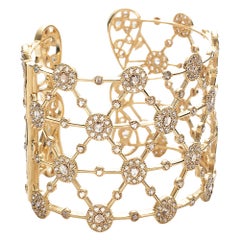 High End Opera Cuff in 20K Yellow Gold with 9.95 Carat Diamonds