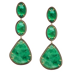 Alice Cicolini's 14 Karat Gold Diamonds Jaipur Muzo Emerald Wisteria Earrings