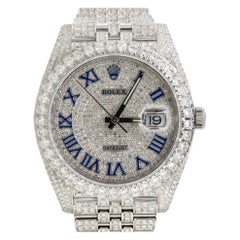 Rolex 126300 Datejust II All Diamond Blue Roman Dial Watch