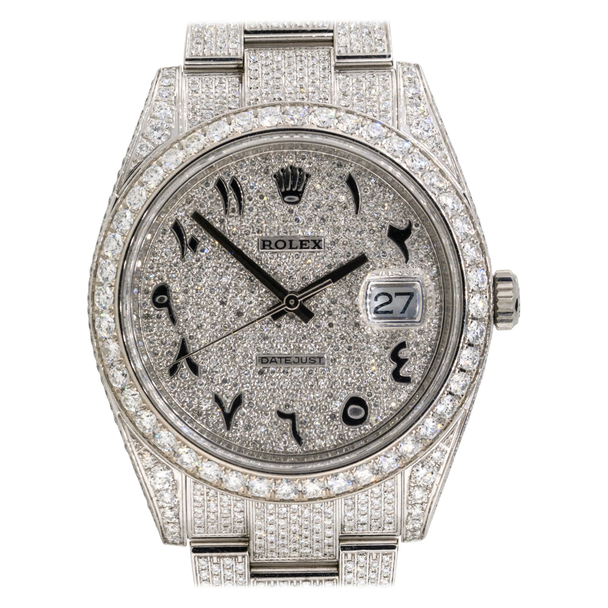 Rolex 126300 Datejust II All Diamond Black Arabic Dial Watch For Sale at  1stDibs