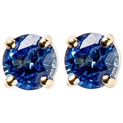 Blue Sapphire Faceted Stud Earrings