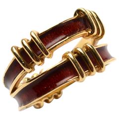 Vintage Tiffany Gold Enamel Ring