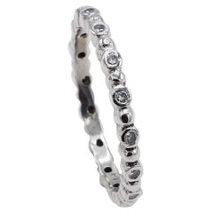 Platinum Natural Diamond Thin Eternity Band Stackable Ring