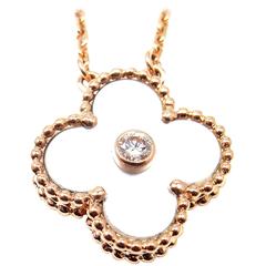 Van Cleef & Arpels Ltd Ed Alhambra Diamond Mother of Pearl Rose Gold Necklace