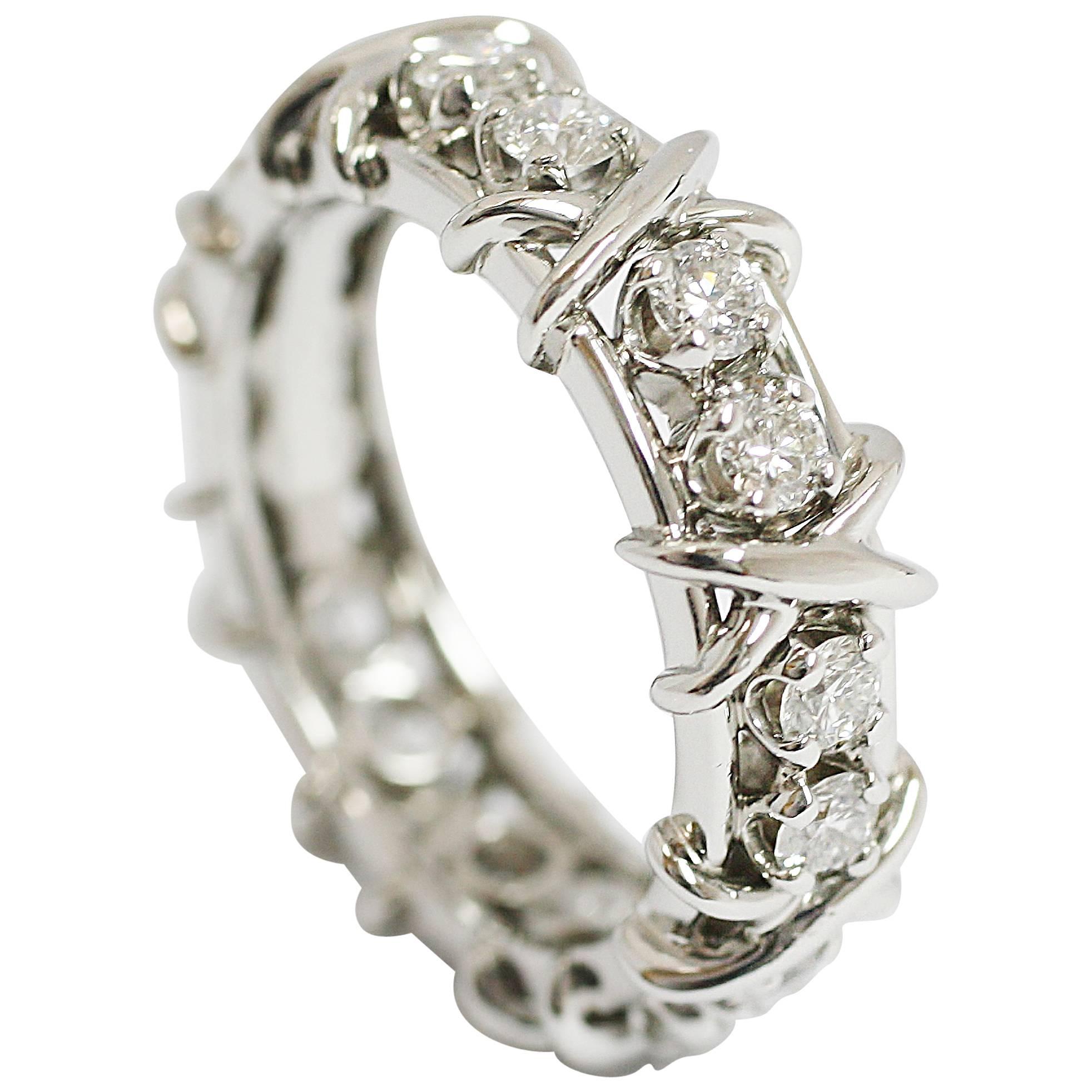 Tiffany & Co Schlumberger Diamond Platinum Ring