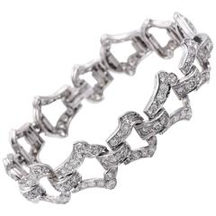 Art Deco Cartier Diamond Platinum Bracelet 3