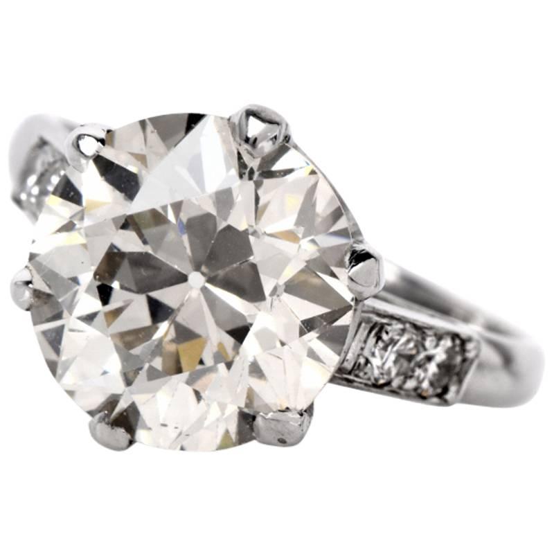 4.27 Carat Diamond Gold Engagement Ring
